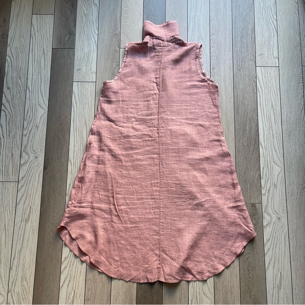Saca Linen Flax Coral Sleeveless Tunic - Picture 4 of 7